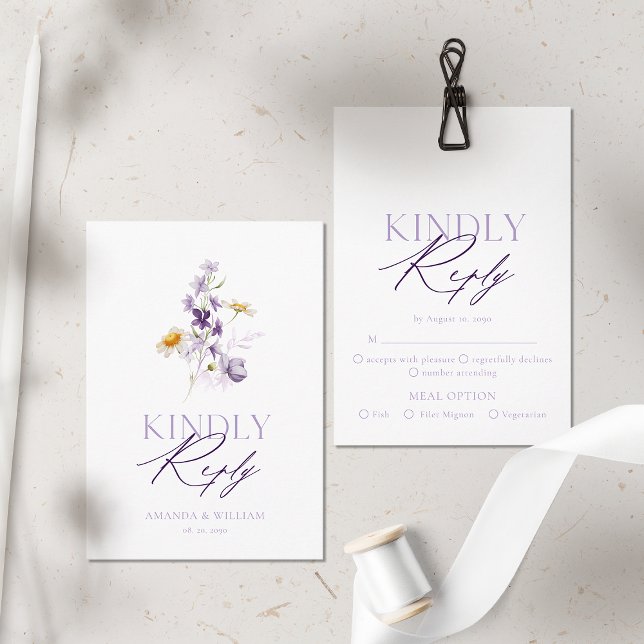 Elegante Wildblume RSVP-Karte RSVP Karte (Von Creator hochgeladen)