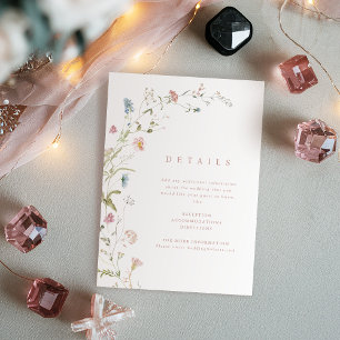 Elegante Wildblume Rustic Boho Hochzeiten Details Begleitkarte