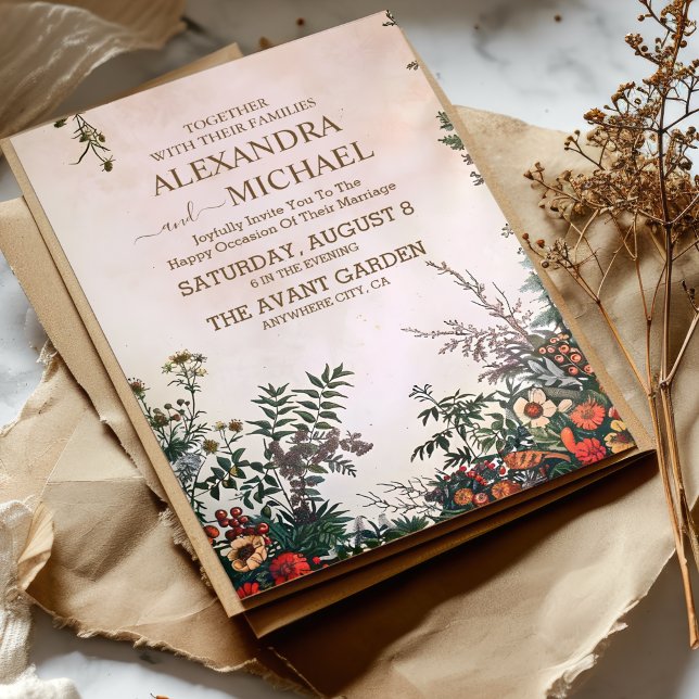 Elegante Wildblume Rustic Boho Wedding Einladung (Von Creator hochgeladen)