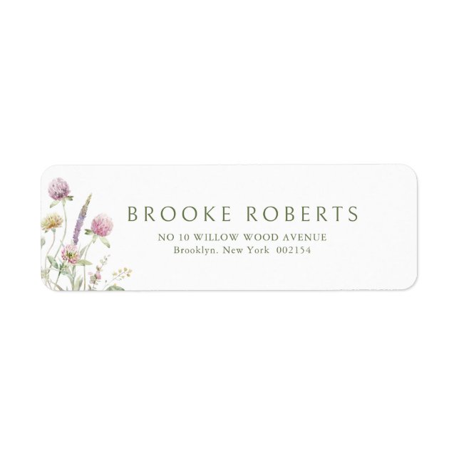 Elegante Wildblume Soft Pastel Botanische Hochzeit (Vorne)