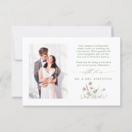 Elegante Wildblume Soft Pastel Botanische Hochzeit Dankeskarte