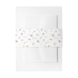 Elegante Wildblume Soft Pastel Botanische Hochzeit Einladungsbanderole