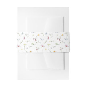 Elegante Wildblume Soft Pastel Botanische Hochzeit Einladungsbanderole