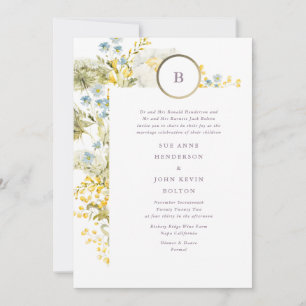 Elegante Wildblume Spring Boho Pampas Wedding Einladung