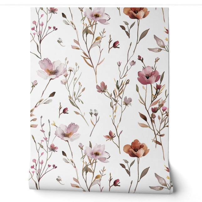 Elegante Wildblume Tapete (Abrollen)