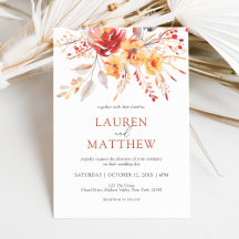 Elegante Wildblume Wasserfarben Hochzeit im Herbst