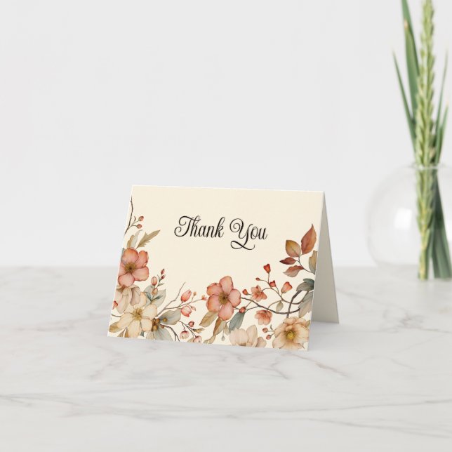 Elegante Wildblume Wasserfarben Karte (Vorderseite)