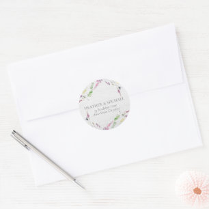 Elegante Wildblume Wasserfarbene Rücksendeadresse Runder Aufkleber