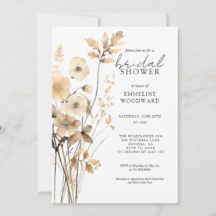 Elegante Wildblume Wasserfarbenes Brautparty Einladung