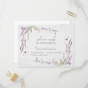 Elegante Wildblume Watercolor Modernes Hochzeitssz Einladungspostkarte