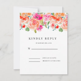 Elegante Wildblume Wedding RSVP Karte