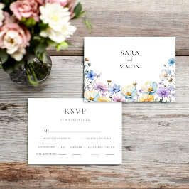 Elegante Wildblume Wedding RSVP Karte