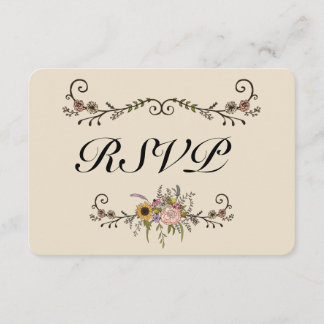Elegante Wildblume Wedding RSVP Matte 3.5" x 5"