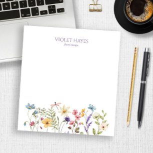 Elegante Wildblume Wildblumen Blumen Custom Notizblock