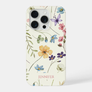 Elegante Wildblume Wildblumen Florale Benutzerdefi iPhone 15 Pro Hülle