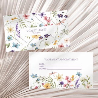 Elegante Wildblume Wildblumen Florale Benutzerdefi Terminkarte