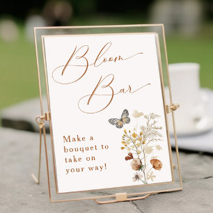 Elegante Wildblumen-Baby-Party-Blumenbar Poster