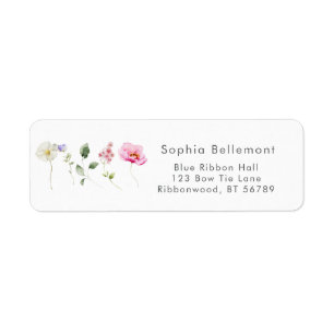 Elegante Wildblumen Babydusche Rücksendeadresse