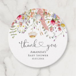 Elegante Wildblumen Babydusche Vielen Dank Geschenkanhänger