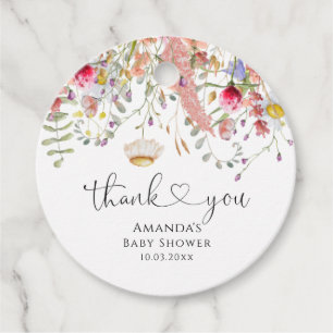 Elegante Wildblumen Babydusche Vielen Dank Geschenkanhänger