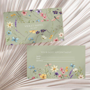 Elegante Wildblumen-Blumen-Blumenstrauß Individuel Terminkarte