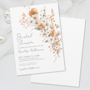 Elegante Wildblumen-Blumen-Brautparty Einladung