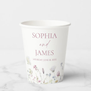 Elegante Wildblumen-Blumen-Hochzeit Pappbecher