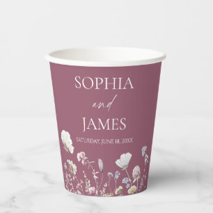 Elegante Wildblumen-Blumen-Hochzeit Pappbecher