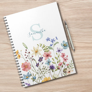 Elegante Wildblumen-Blumen Personalisiert  Notizblock