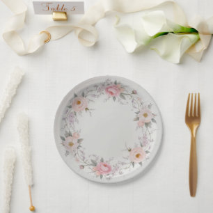 Elegante Wildblumen-Blumenmuster Sommerhochzeit Pappteller