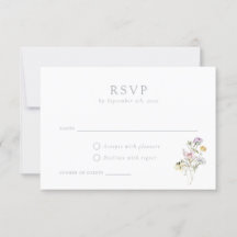 Elegante Wildblumen Blush Wedding RSVP Card