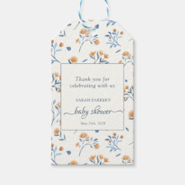 Elegante Wildblumen Boho Baby Shower Danke Geschenkanhänger