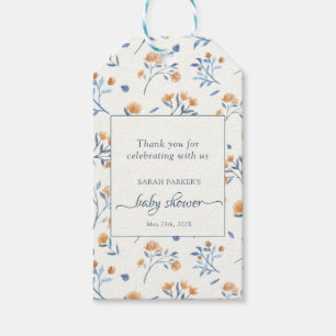 Elegante Wildblumen Boho Baby Shower Danke Geschenkanhänger