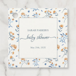 Elegante Wildblumen Boho Baby Shower Geschenkanhänger