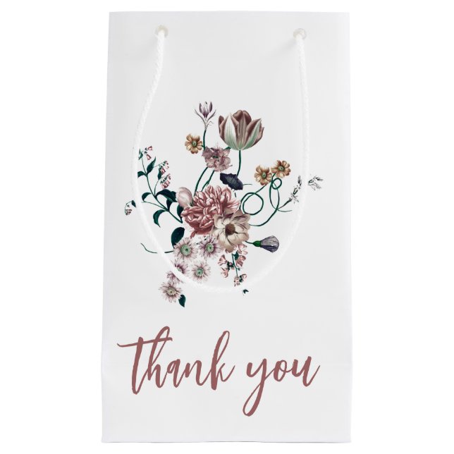 Elegante Wildblumen Boho Kleine Geschenktüte (Vorderseite)