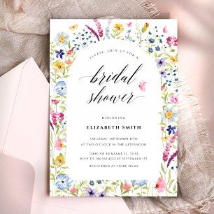 Elegante Wildblumen-Brautparty Einladung
