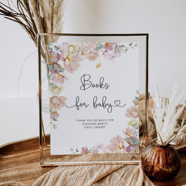 Elegante Wildblumen Bücher für Babyposter Poster (Von Creator hochgeladen)