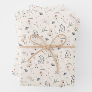 Elegante Wildblumen Elfenbeinküste Geschenkpapier Set