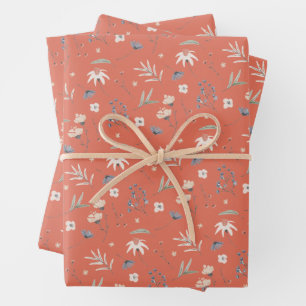 Elegante Wildblumen Geschenkpapier Set