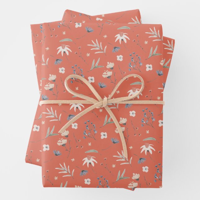 Elegante Wildblumen Geschenkpapier Set (Beispiel)