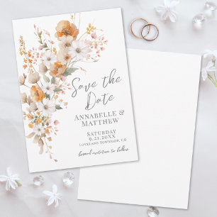 Elegante Wildblumen Herbst Botanik Florale Hochzei Save The Date