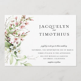 Elegante Wildblumen Hochzeit Einladung