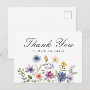 Elegante Wildblumen-Hochzeit im Frühling Benutzerd Postkarte