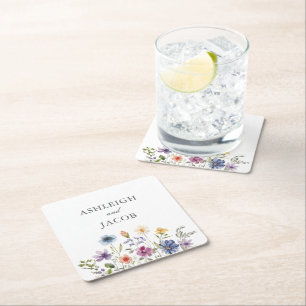Elegante Wildblumen-Hochzeit im Frühling Personali Rechteckiger Pappuntersetzer