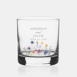 Elegante Wildblumen-Hochzeit im Frühling Personali Whiskyglas