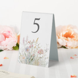 Elegante Wildblumen Hochzeit im Wasser Tischaufsteller