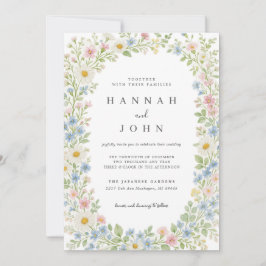 Elegante Wildblumen-Hochzeitseinladung Einladung