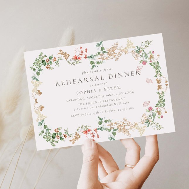 Elegante Wildblumen-Hochzeitsprobe-Abendessen (Von Creator hochgeladen)