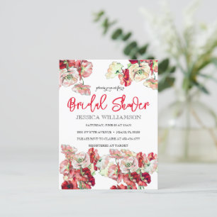 Elegante Wildblumen-Hochzeitsshower-Einladung Postkarte