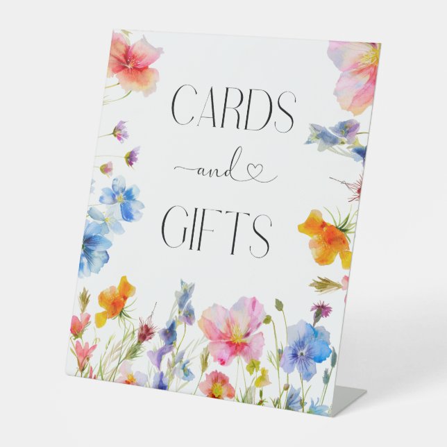 Elegante Wildblumen - Karten und Geschenke Sockelschild (Vorderseite)